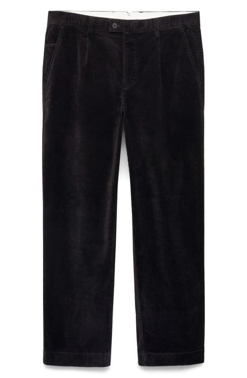Mango Straight Leg Corduroy Pants In Black