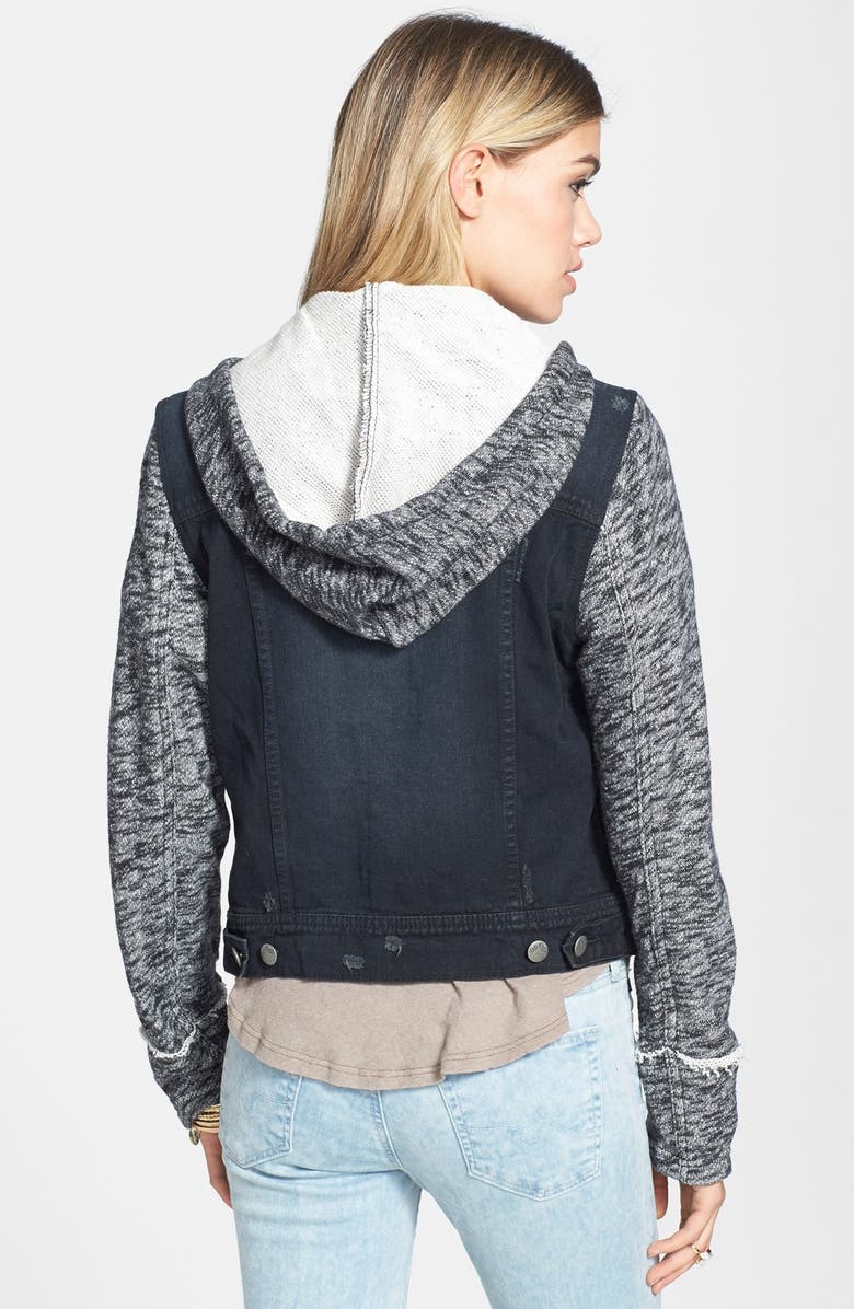 Free People Denim & Knit Jacket, Alternate, color, 