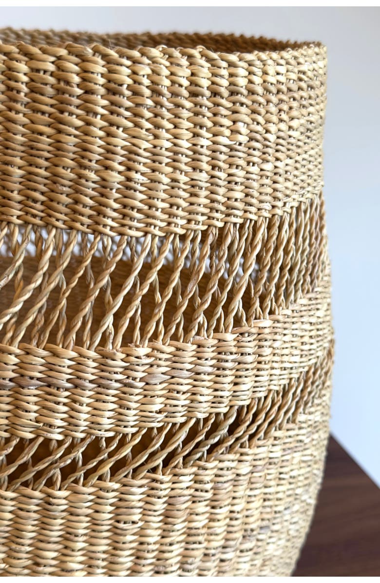 Mbare Mixed Weave Natural Planter Basket, Alternate, color, Natural