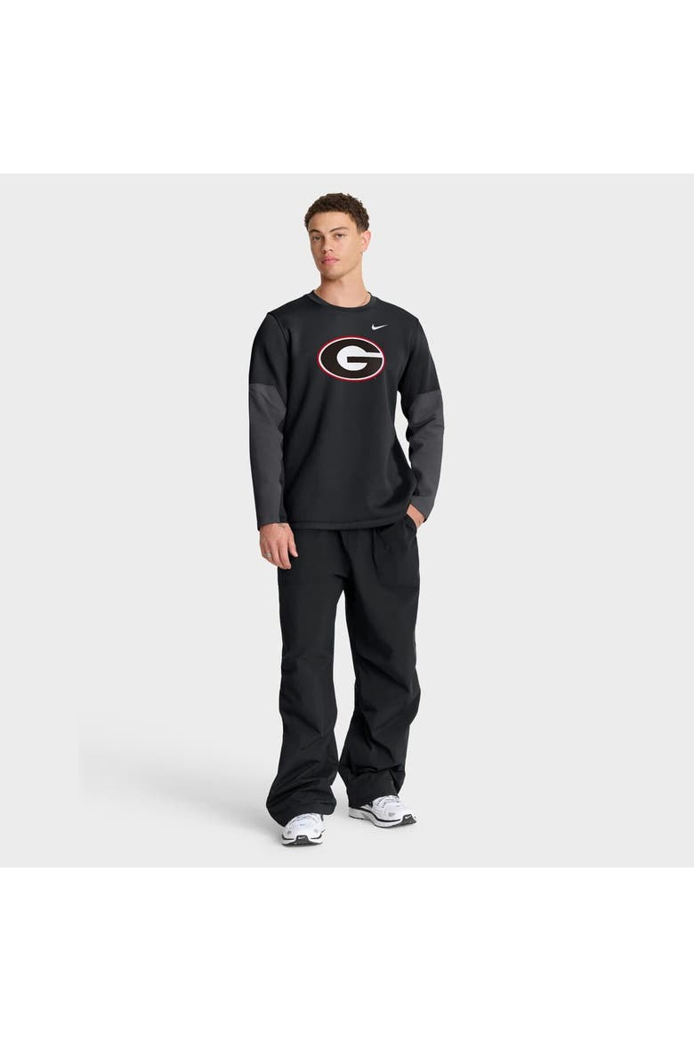 Men's Nike Black Georgia Bulldogs 2025 Sideline Coach Therma-FIT Long Sleeve T-Shirt, Alternate, color, Black