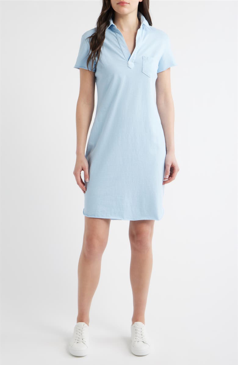 Frank & Eileen Lauren Cotton Polo Dress, Main, color, Dive Blue