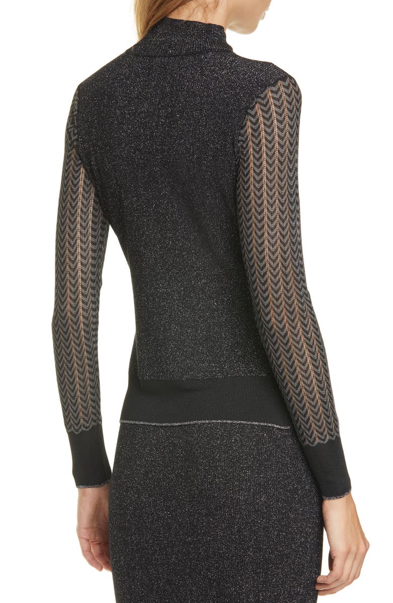 rag & bone Rower Metallic Sweater, Alternate, color, Black