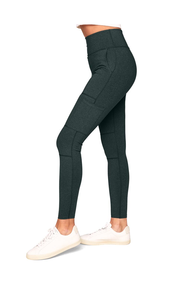 Walkpop Haley Compression Active Legging With Multi-Pocket Detail, Alternate, color, Green