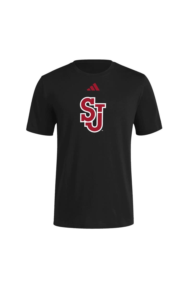 adidas Men's adidas Black St. John's Red Storm Logo T-Shirt, Alternate, color, Black