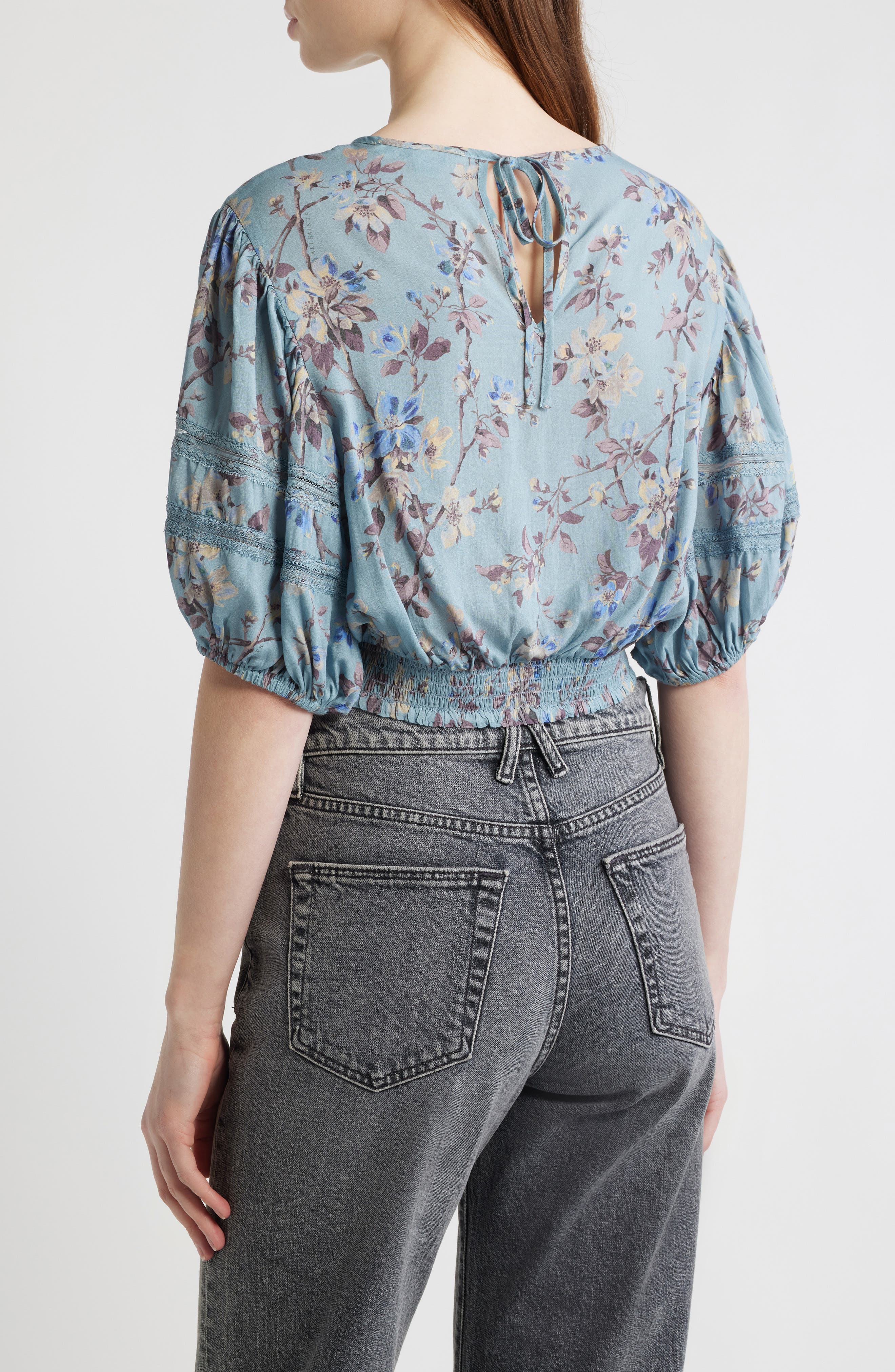 Floral Lace Trim Top - image 4