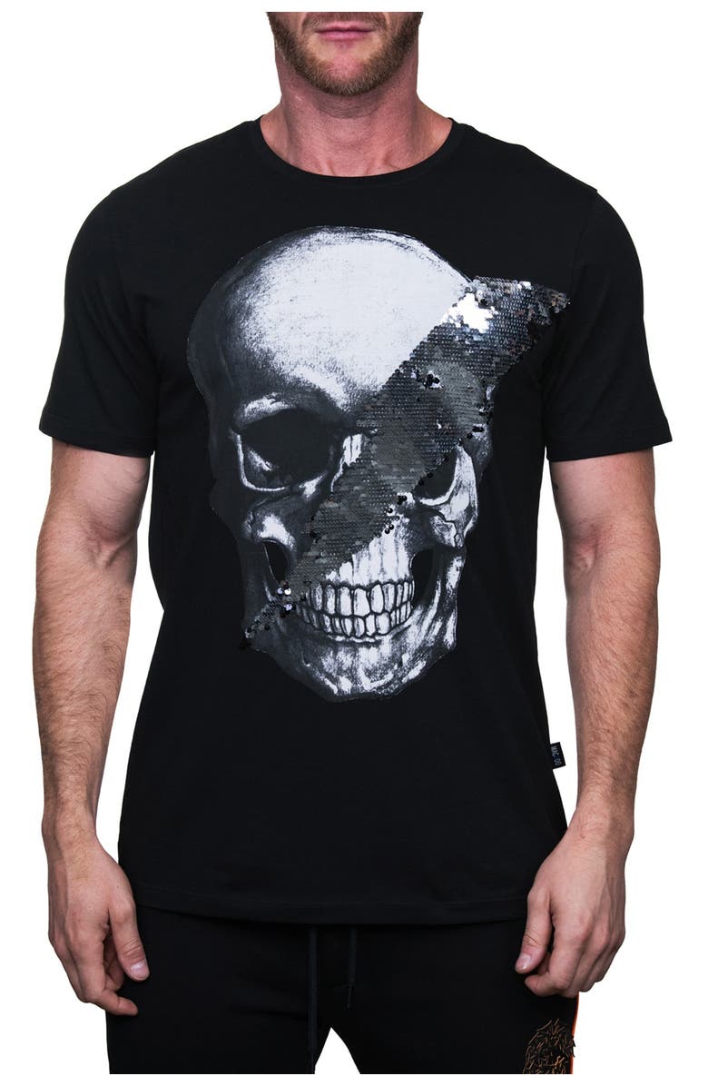 Maceoo Skull Disco Graphic Crew T-Shirt, Main, color, Black