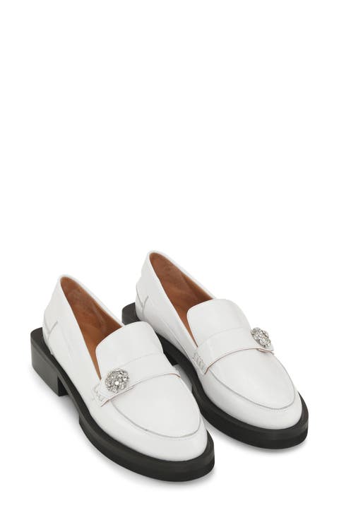 Jewel Buckle Patent Leather Loafer (Women)