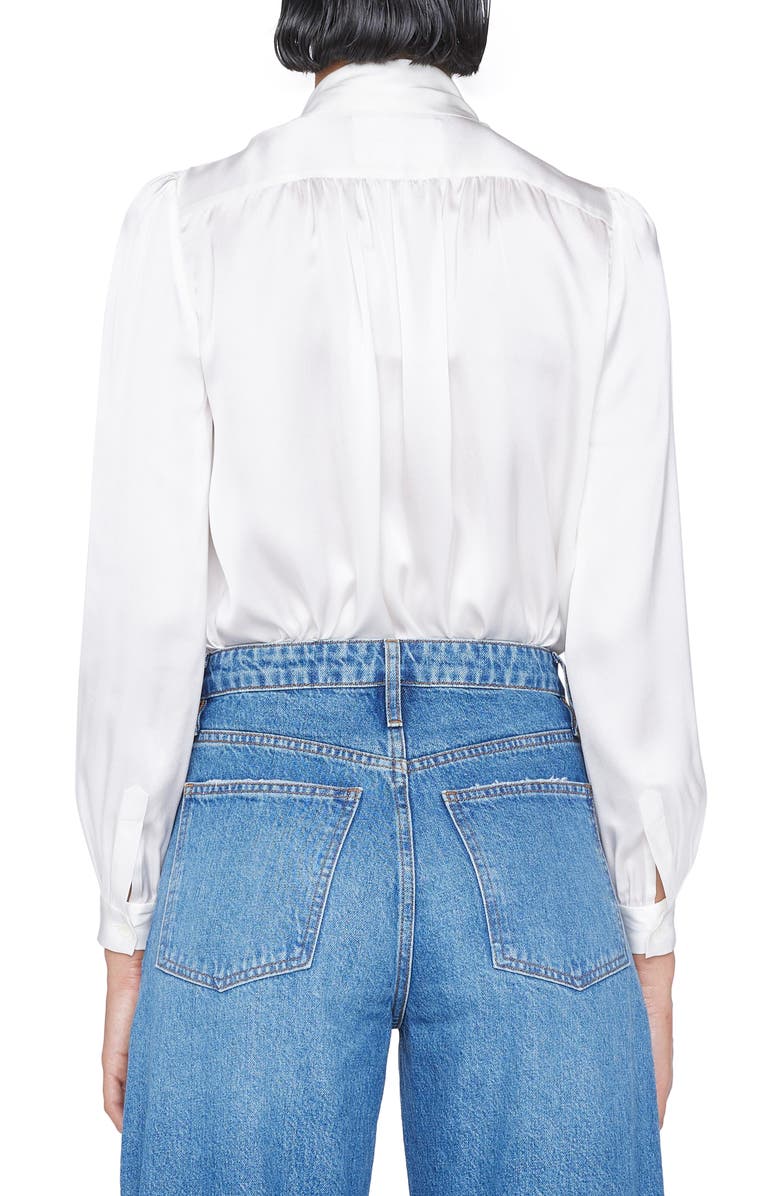 FRAME Tie Neck Silk Blouse, Alternate, color, 