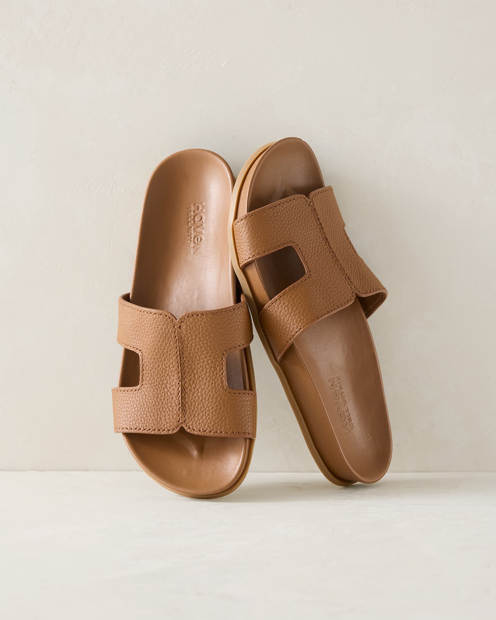 Haven Well Within Leather Cutout Slides, Main, color, Rope
