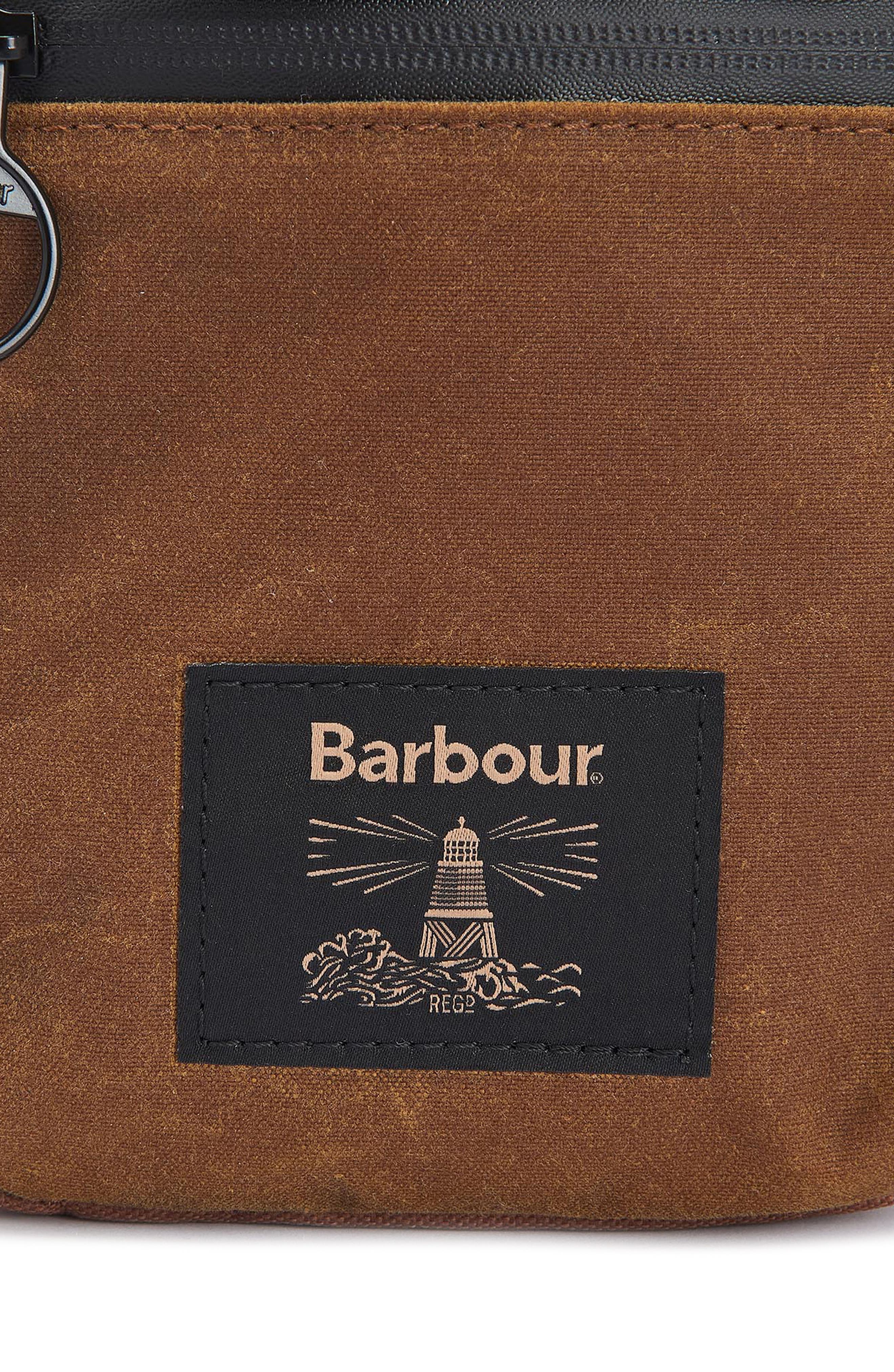 Barbour Field Water Resistant Waxed Cotton Crossbody Bag, Alternate, color, Tan/ Black