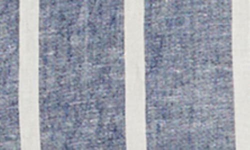 Faherty Breeze Stripe Belted Linen Blend Shirtdress In Coastal Crisp