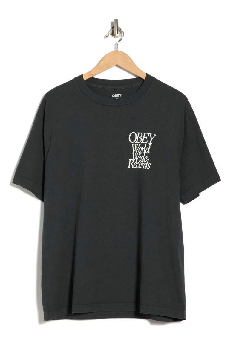 Worldwide Records Graphic T-Shirt, Alternate, color, PIGMENT TRUE VINTAGE BLACK