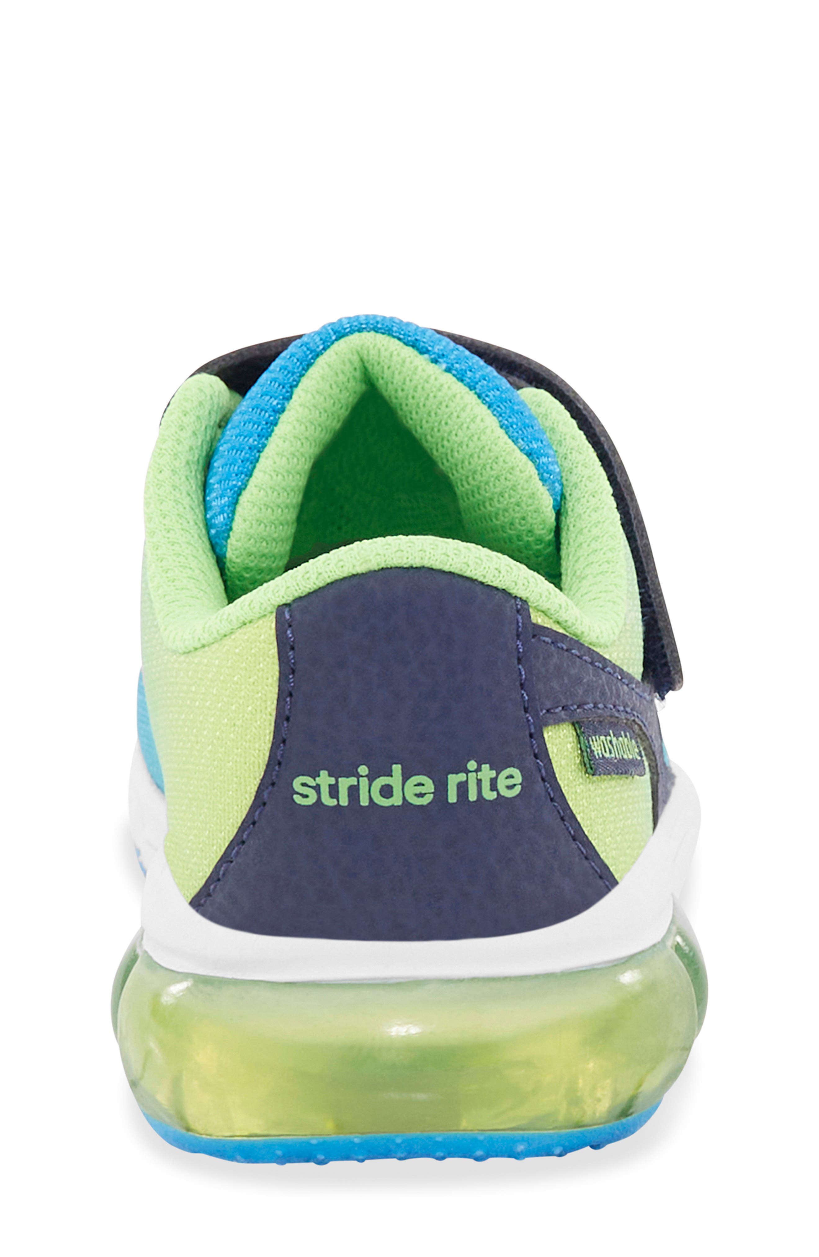 Stride Rite Kids' Made2Play<sup>®</sup> Phantom Light-Up Sneaker, Alternate, color, Blue/ Green