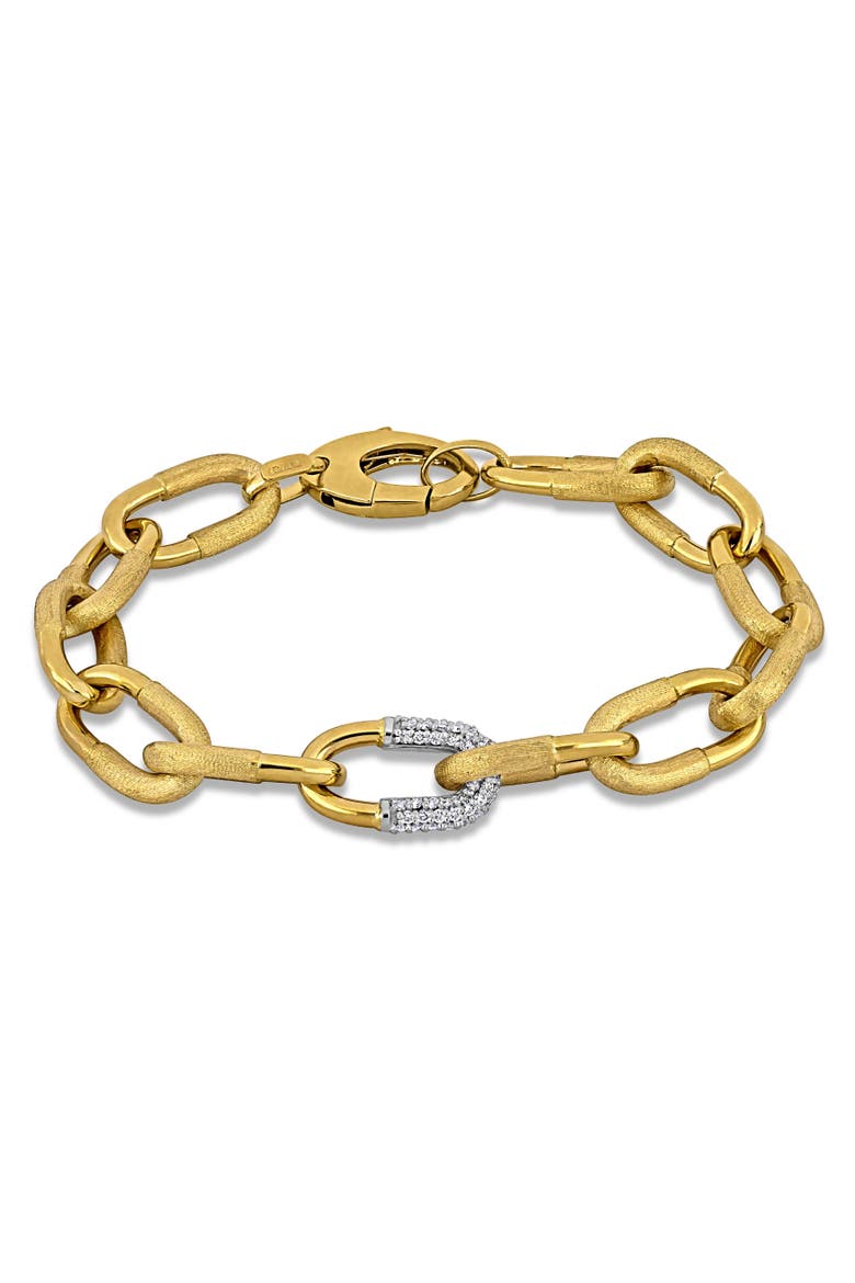 Diamond Oval Link Chain Bracelet 14k, Main, color, 14k Gold