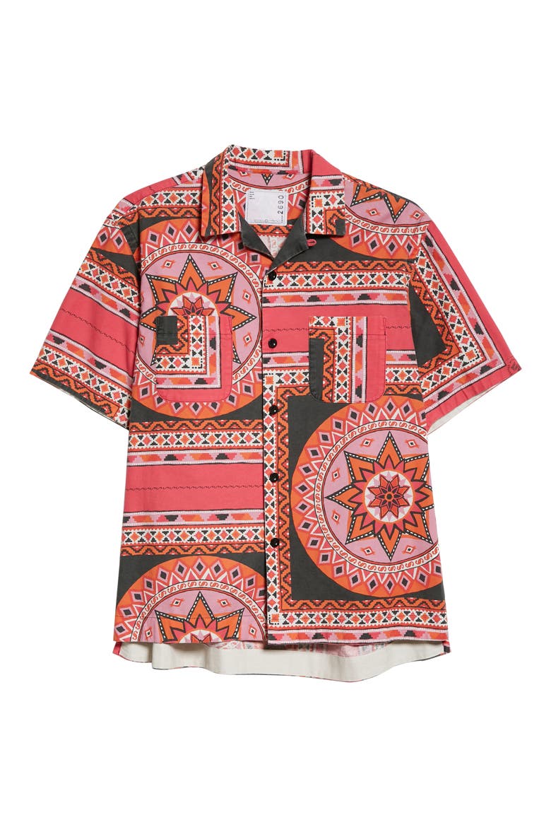 Bandana Print Camp Shirt, Alternate, color, PINK