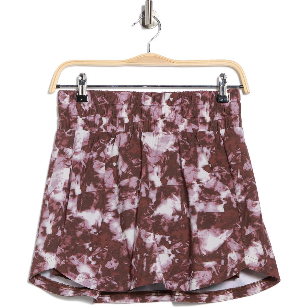 Z By Zella Interval High Waist Printed Skort In Burgundy