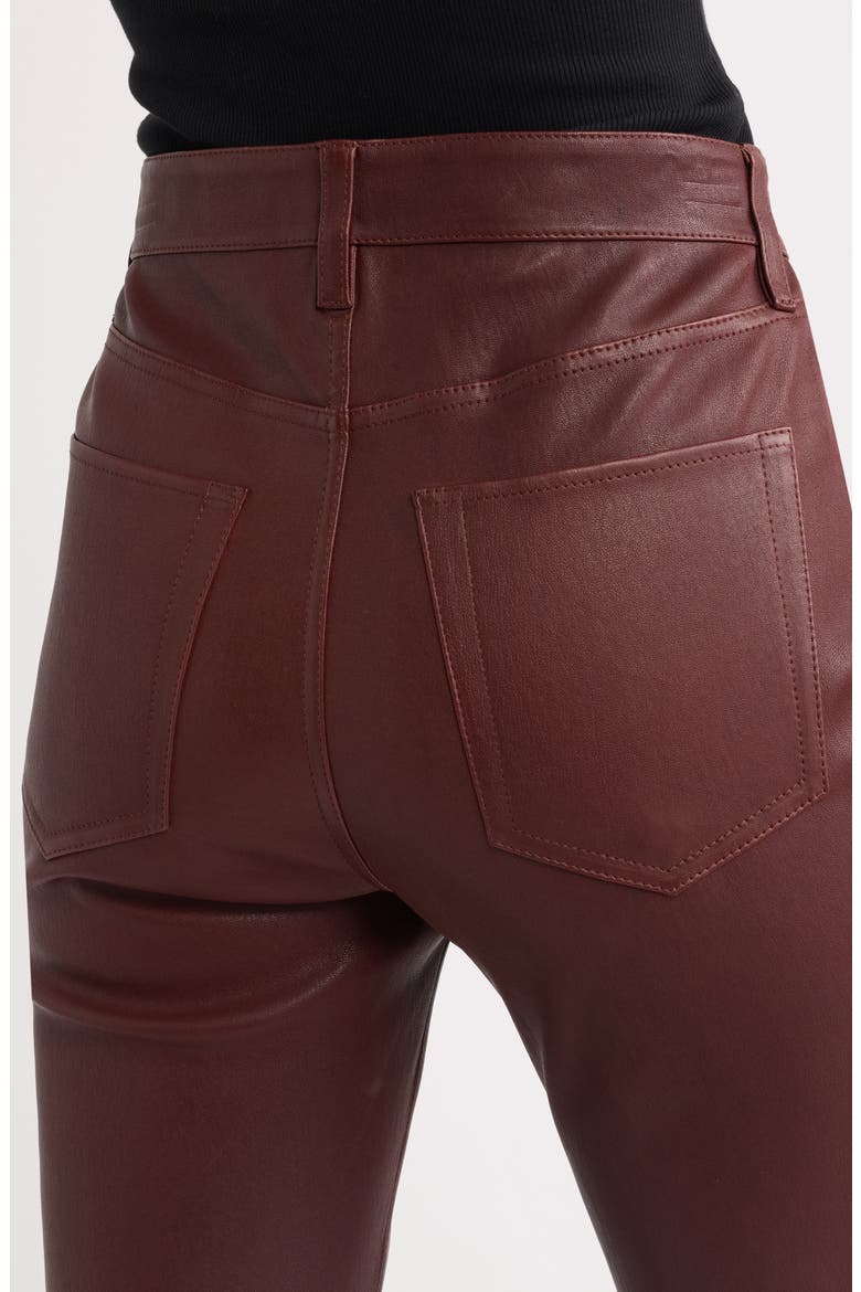 The Leather Reboot High Waist Bootcut Leather Pants, Alternate, color, CURRANT
