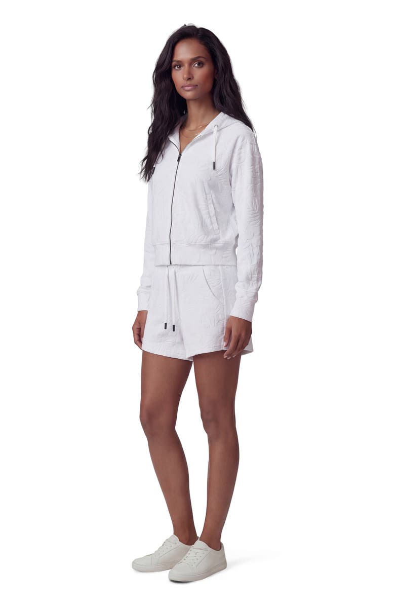 Lords of Harlech Womens Cropped Terry Toweling Zip Hoodie, Alternate, color, White