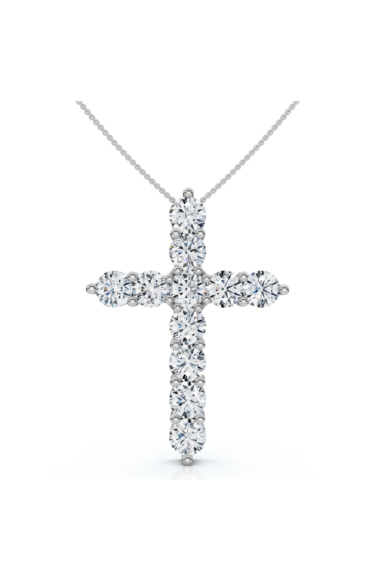 Bliss Diamond 2Ct TW Diamond Cross Women's Necklace 14k Gold Lab Grown 1" Tall, Main, color, White Gold