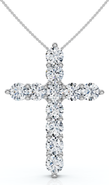 Bliss Diamond 2Ct TW Diamond Cross Women's Necklace 14k Gold Lab Grown 1" Tall