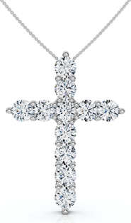 Bliss Diamond 2Ct TW Diamond Cross Women's Necklace 14k Gold Lab Grown 1" Tall