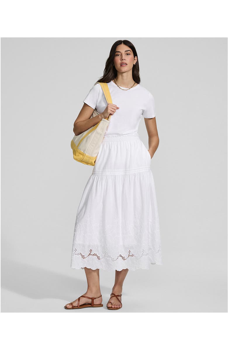 Lands' End Voile Eyelet Maxi Skirt, Alternate, color, White