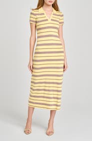 WAYF Carter Stripe Short Sleeve Sweater Dress