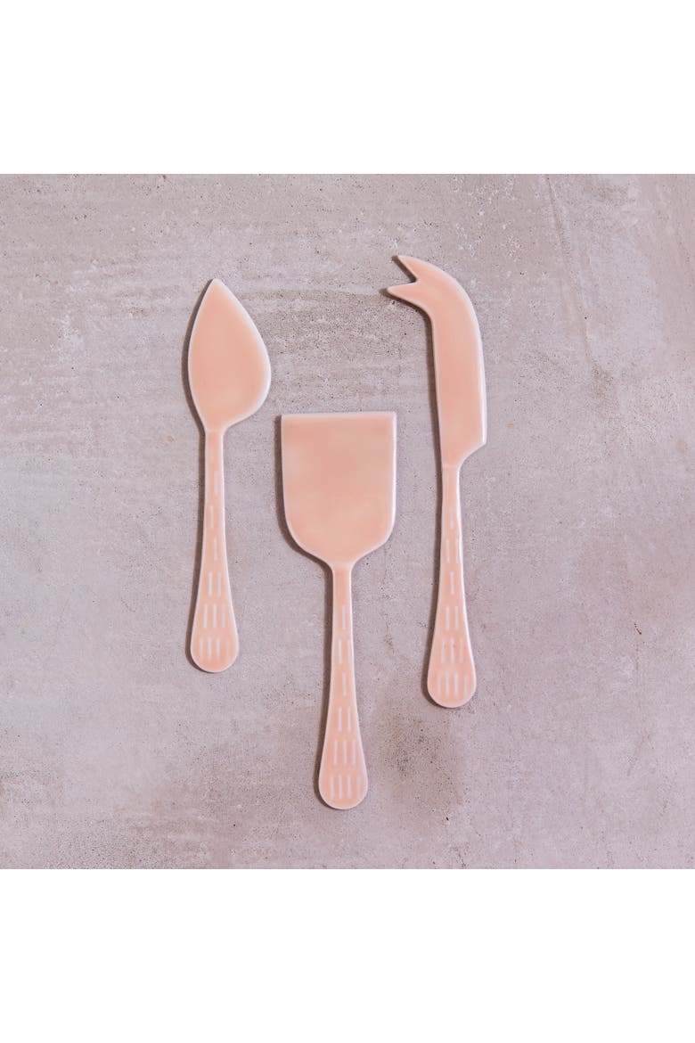Nera Cheese Knives - Set of 3, Alternate, color, Light Rose