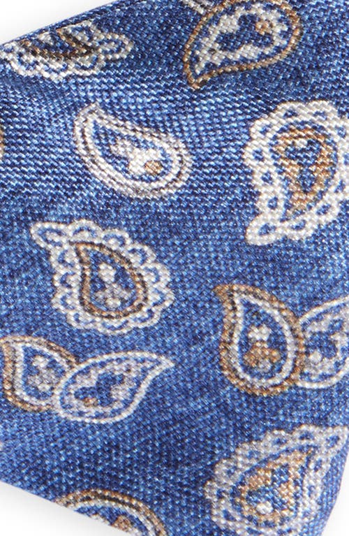 Shop Edward Armah Neat Paisley Silk Bow Tie In Denim