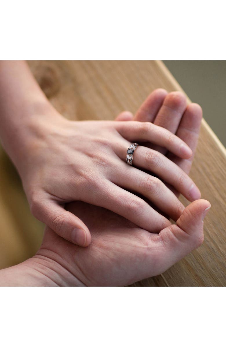 DELMAR Black & White Diamond Ring, Alternate, color, Black