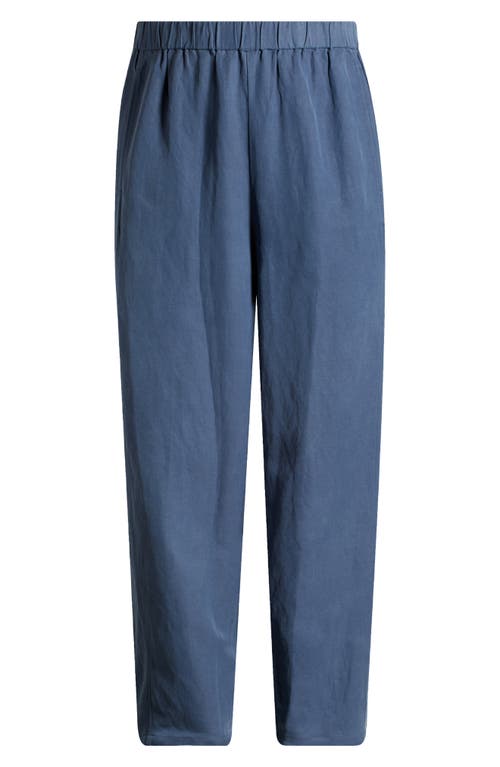 Eileen Fisher Organic Cotton & Linen Lantern Ankle Pants In Eclipse