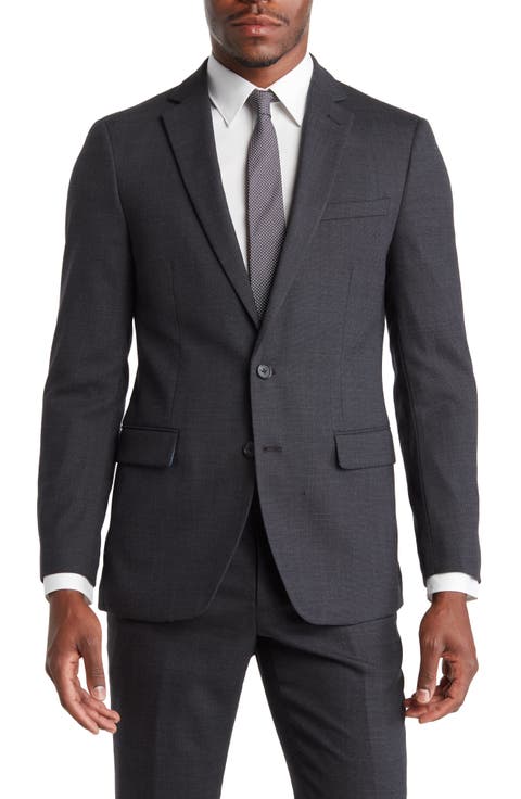 Black Birdseye Stretch Suit Jacket