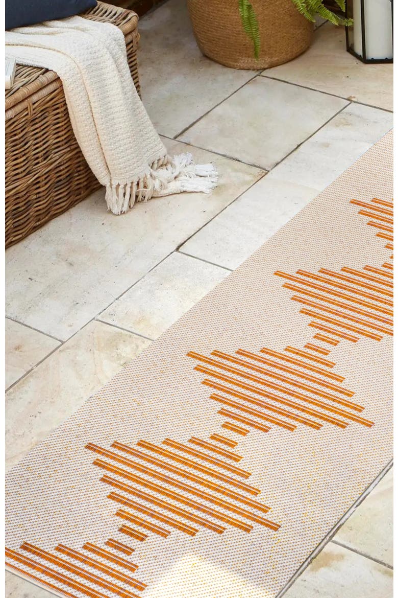 Vinales Diamond Stripe Indoor/Outdoor Area Rug, Alternate, color, Beige/Orange