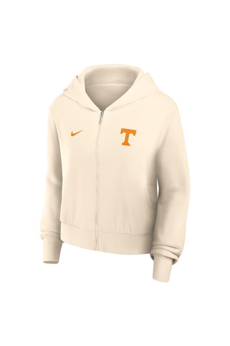 Women's Nike Cream Tennessee Volunteers Cropped Chill Full-Zip Hoodie, Alternate, color, Cream