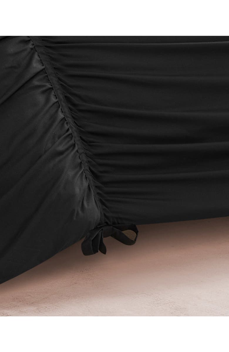 Juicy Couture Ribbon Ruched Comforter & Sham Set, Alternate, color, Black