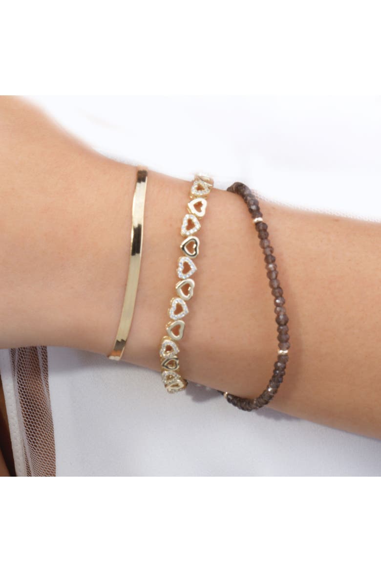 CZ Alternating Heart Bracelet, Alternate, color, Gold-Plated Sterling Silver
