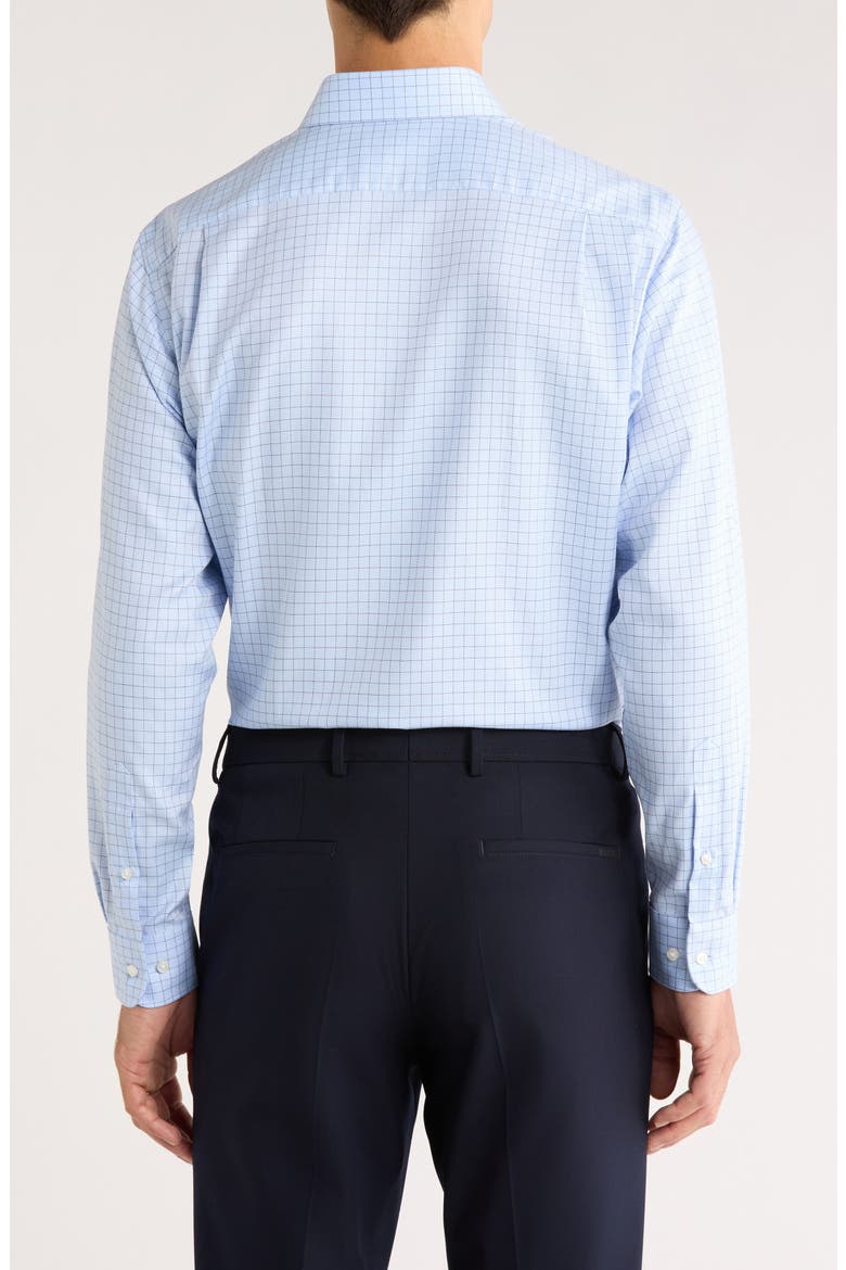 Traditional Fit Check Premium Non-Iron Cotton Dress Shirt, Alternate, color, BLUE PAOLO GRID