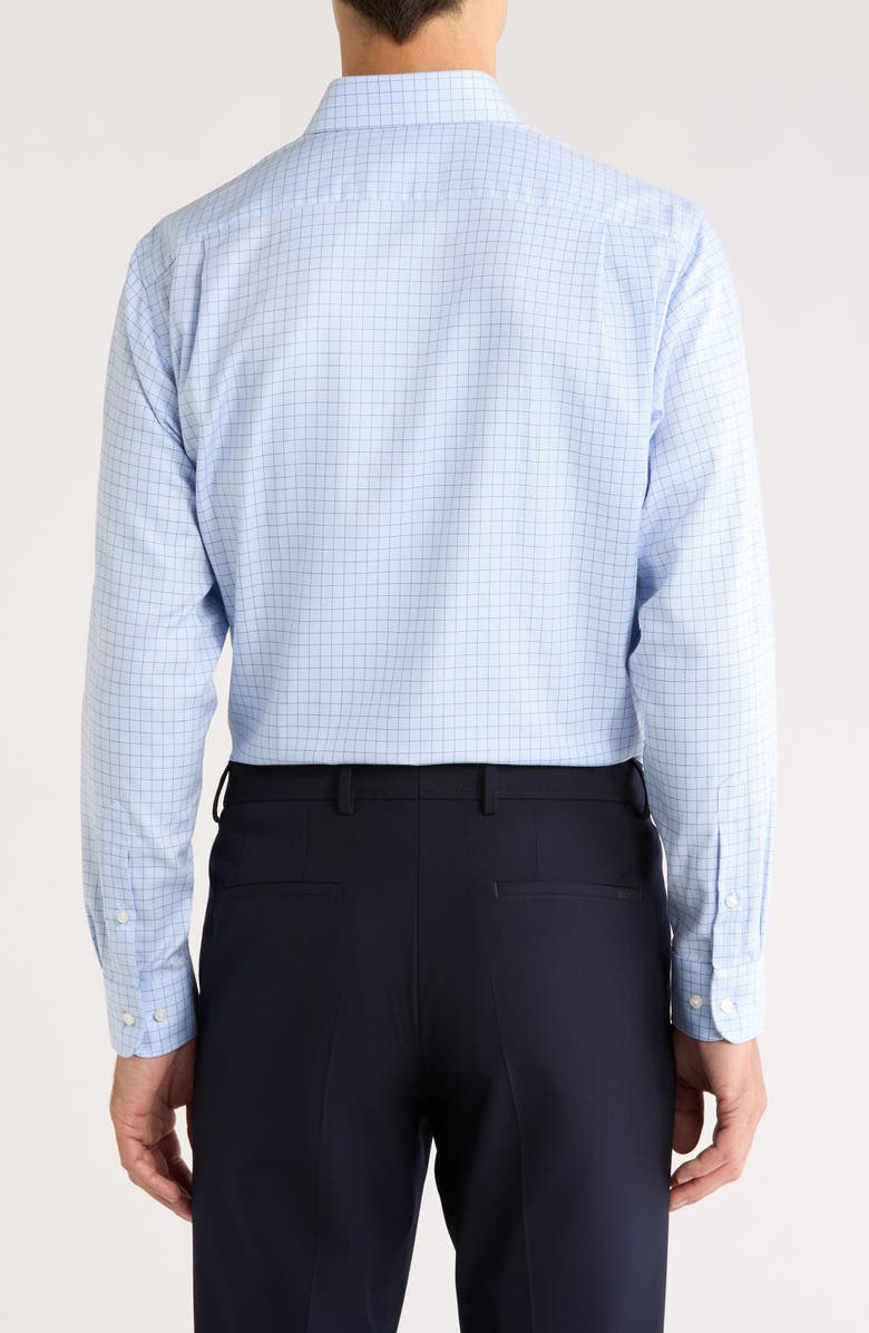 Nordstrom Traditional Fit Check Premium Non-Iron Cotton Dress Shirt, Alternate, color, Blue Paolo Grid
