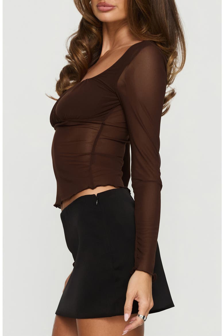 Victoire Mesh Top, Alternate, color, CHOCOLATE