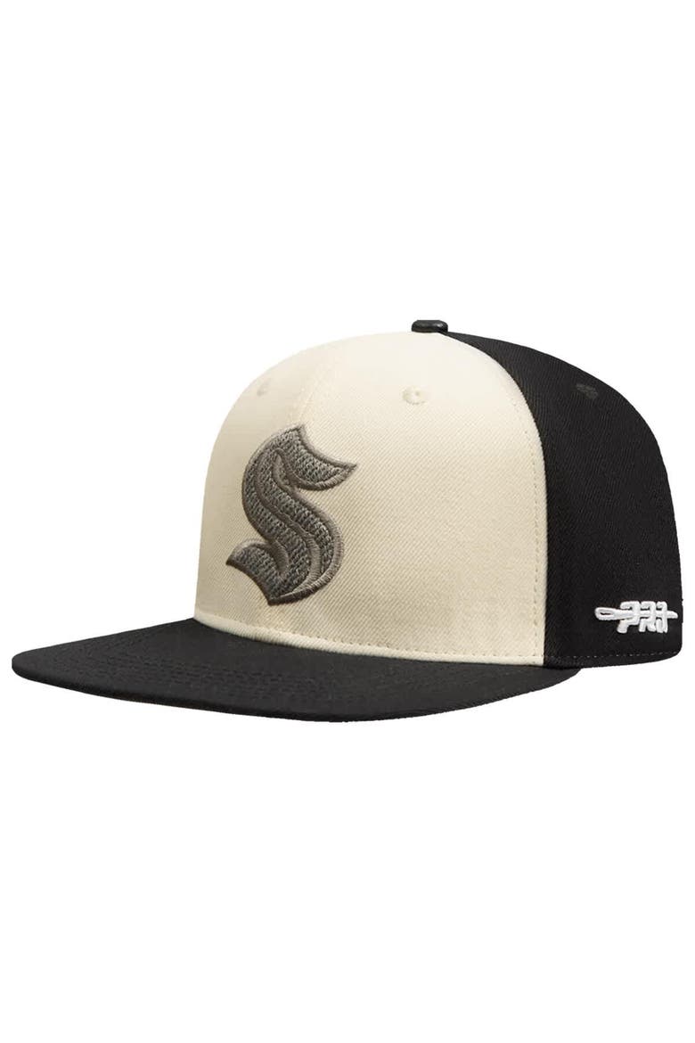 Men's Pro Standard  Cream Seattle Kraken French Terry Snapback Hat, Alternate, color, Cream