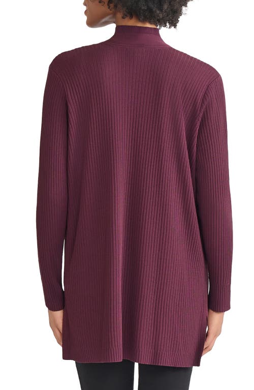 Jones New York Sutton Rib Cardigan In Burgundy