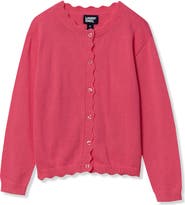 Lands' End Girls Scalloped Hem Cardigan