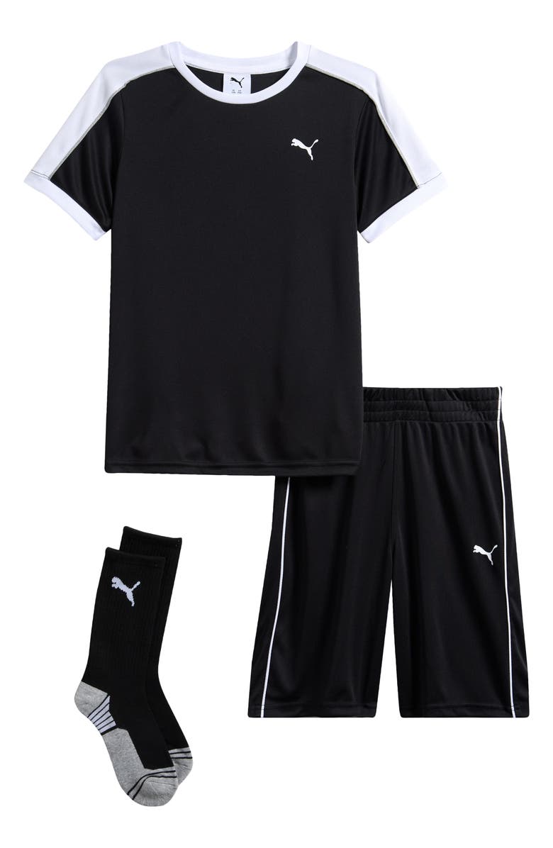 PUMA Kids' Performance T-Shirt, Shorts & Socks Set, Main, color,