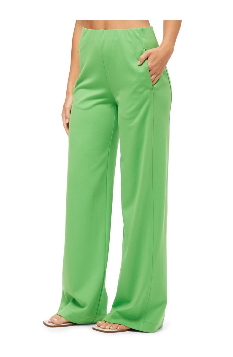 Trina Turk Record Wide Leg Ponte Pant, Alternate, color, Grass Court Green