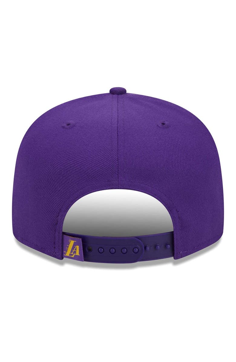 New Era Men's New Era Purple Los Angeles Lakers Side Logo 9FIFTY Snapback Hat, Alternate, color, Purple
