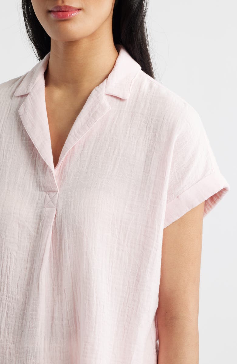 beachlunchlounge London Cotton Gauze Popover Top, Alternate, color, Pale Pink