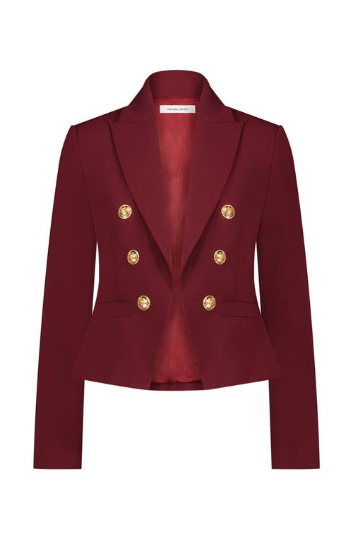 The Noli Shop Gabrielle Double Breasted Blazer In Brown