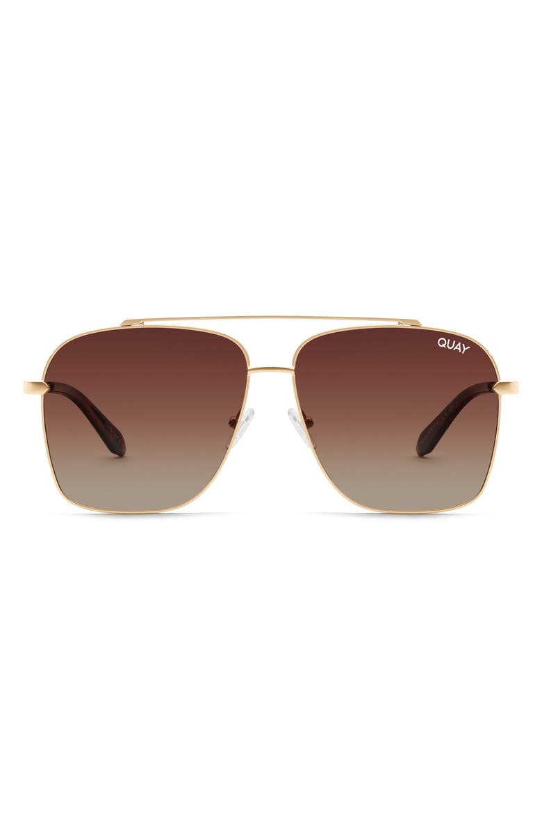 QUAY High Roller 62mm Polarized Aviator Sunglasses, Main, color,