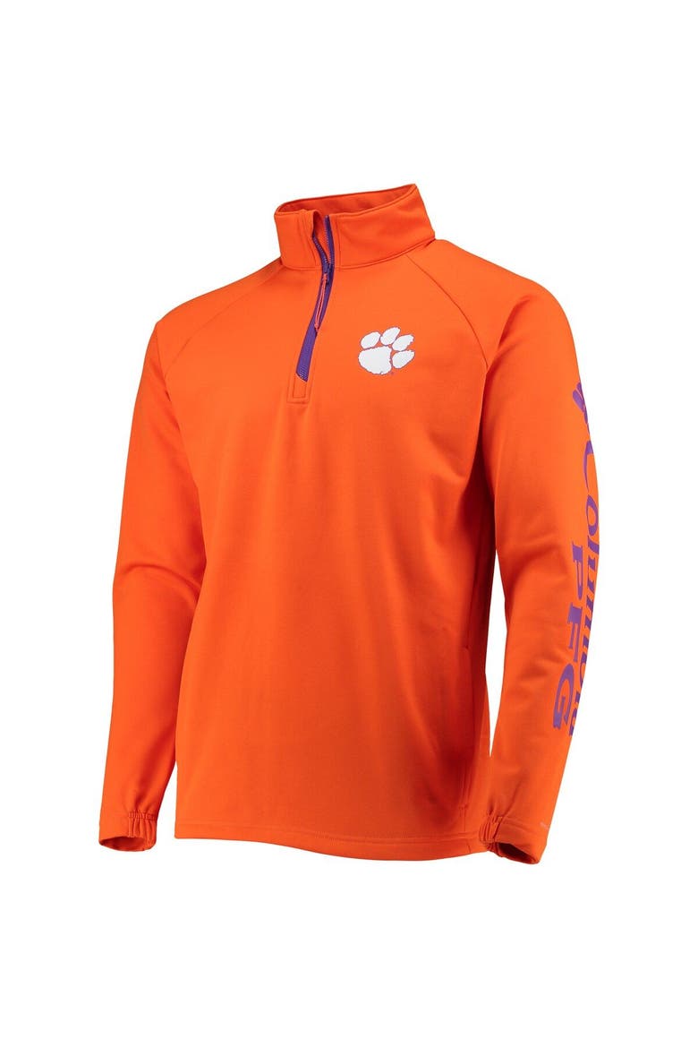Men's Columbia Orange Clemson Tigers Terminal Tackle Fleece Raglan Omni-Shade Quarter-Zip Jacket, Alternate, color, Orange
