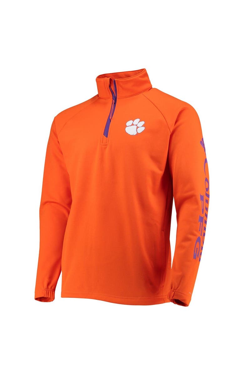 Columbia Men's Columbia Orange Clemson Tigers Terminal Tackle Fleece Raglan Omni-Shade Quarter-Zip Jacket, Alternate, color,